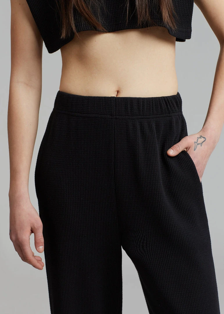 Another J Nanie Honeycomb Sweatpants - Black 4 Another J Nanie Honeycomb Sweatpants - Black