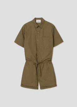 Men Nanushka Benja Short Sleeve Romper - Olive