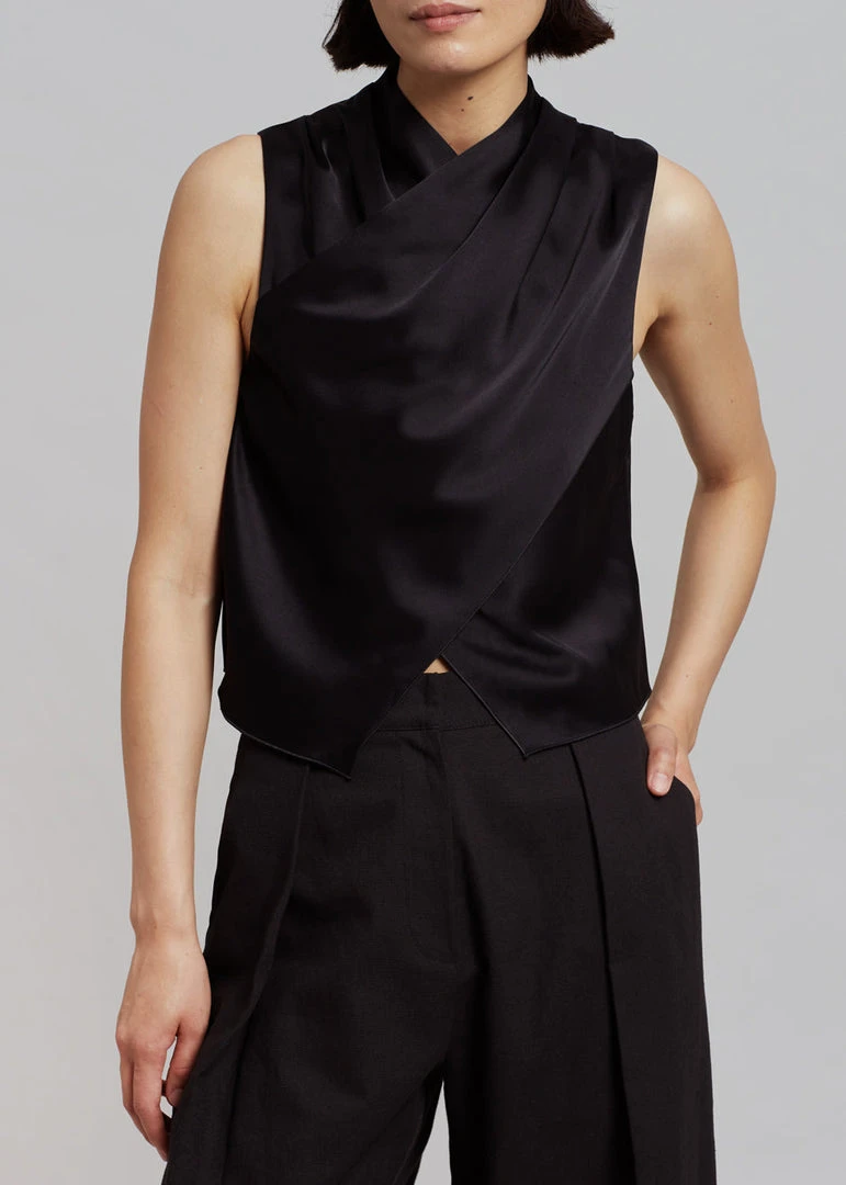 CLOTHING Nanushka Difya Sleeveless Top - Black 2 CLOTHING Nanushka Difya Sleeveless Top - Black