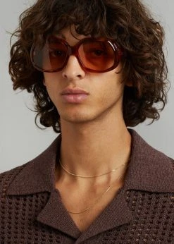 Nanushka Dorian Paper Crochet Shirt - Brown Men