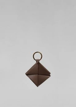 Nanushka Quinn Origami Keychain - Dark Brown/Black