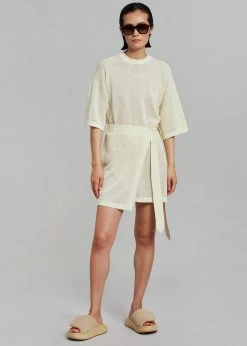 Nanushka Samira T-shirt Wrap Dress - Creme