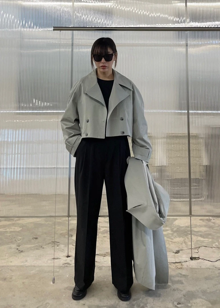 The Frankie Shop CLOTHING Nexine Short Jacket - Grey 1 The Frankie Shop CLOTHING Nexine Short Jacket - Grey