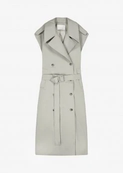 The Frankie Shop CLOTHING Nexine Sleeveless Trench - Grey