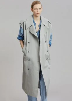 The Frankie Shop CLOTHING Nexine Sleeveless Trench - Grey