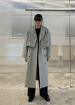 The Frankie Shop CLOTHING Nexine Sleeveless Trench - Grey