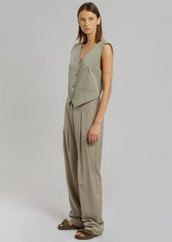 The Frankie Shop CLOTHING Nola Cross Vest - Khaki