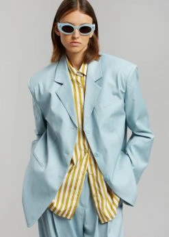Another Avenue Nuno Thin Stripes Blazer - Sky CLOTHING