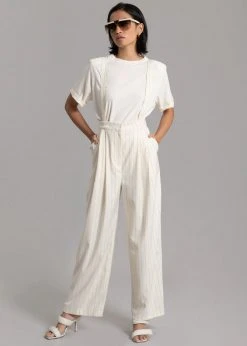 Another Avenue Nuno Thin Stripes Pants - Off White CLOTHING 24 Another Avenue Nuno Thin Stripes Pants - Off White CLOTHING