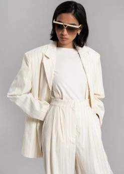 Another Avenue Nuno Thin Stripes Pants - Off White CLOTHING 28 Another Avenue Nuno Thin Stripes Pants - Off White CLOTHING