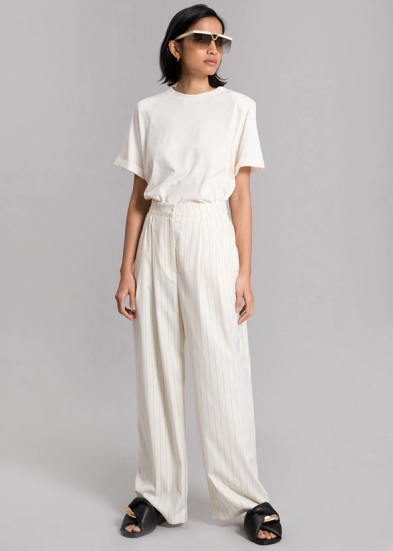 Another Avenue Nuno Thin Stripes Pants - Off White CLOTHING 5 Another Avenue Nuno Thin Stripes Pants - Off White CLOTHING