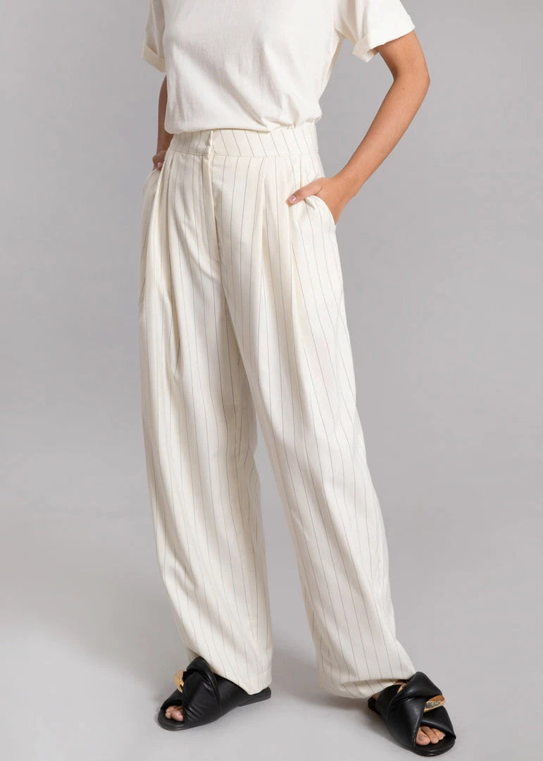 Another Avenue Nuno Thin Stripes Pants - Off White CLOTHING 3 Another Avenue Nuno Thin Stripes Pants - Off White CLOTHING
