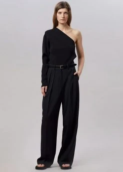 Tempting CLOTHING Oki One Shoulder Top - Black