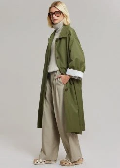 The Frankie Shop CLOTHING Orion Trench Coat - Olive
