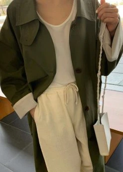 The Frankie Shop CLOTHING Orion Trench Coat - Olive