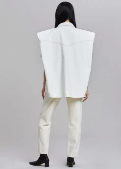Another.J CLOTHING Ossa Padded Denim Vest - White 14 Another.J CLOTHING Ossa Padded Denim Vest - White