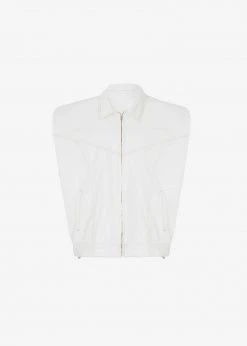 Another.J CLOTHING Ossa Padded Denim Vest - White 15 Another.J CLOTHING Ossa Padded Denim Vest - White