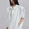 Another.J CLOTHING Ossa Padded Denim Vest - White