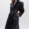 Paper Moon Henna Oversized Faux Leather Trench - Black CLOTHING
