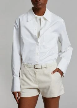 The Frankie Shop CLOTHING Palma Linen Shorts - Oat Melange 17 The Frankie Shop CLOTHING Palma Linen Shorts - Oat Melange