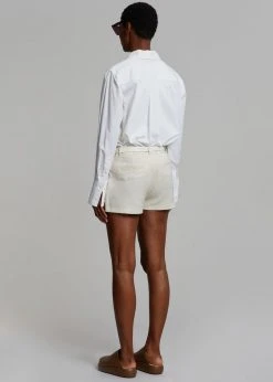 The Frankie Shop CLOTHING Palma Linen Shorts - Oat Melange 19 The Frankie Shop CLOTHING Palma Linen Shorts - Oat Melange