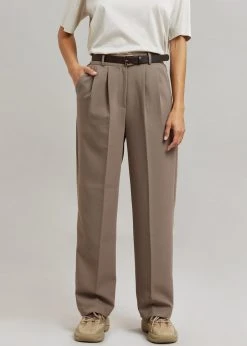 The Frankie Shop CLOTHING Payli Belted Suit Pants - Mocha