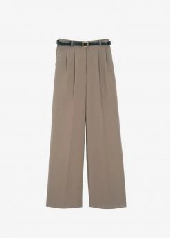 The Frankie Shop CLOTHING Payli Belted Suit Pants - Mocha