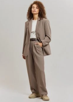 The Frankie Shop CLOTHING Payli Belted Suit Pants - Mocha
