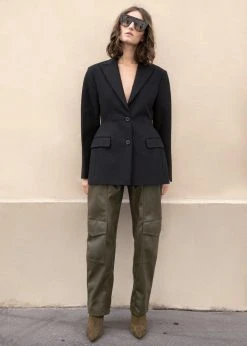 The Frankie Shop Colette Hourglass Blazer - Black CLOTHING