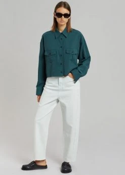 The Frankie Shop CLOTHING Pilar Pocket Shirt - Pine