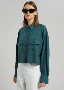 The Frankie Shop CLOTHING Pilar Pocket Shirt - Pine