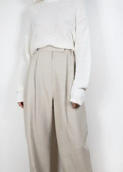 The Frankie Shop Pace Pleated Linen Blend Pants - Sand