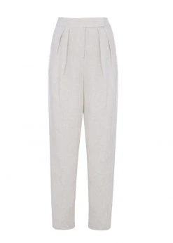 The Frankie Shop Pace Pleated Linen Blend Pants - Sand