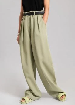 The Frankie Shop CLOTHING Port Pleated Pants - Sage 23 The Frankie Shop CLOTHING Port Pleated Pants - Sage