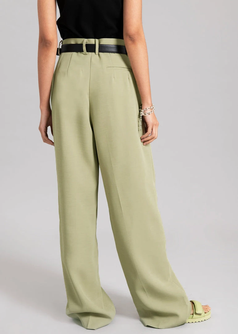 The Frankie Shop CLOTHING Port Pleated Pants - Sage 15 The Frankie Shop CLOTHING Port Pleated Pants - Sage