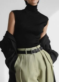 The Frankie Shop CLOTHING Port Pleated Pants - Sage 27 The Frankie Shop CLOTHING Port Pleated Pants - Sage