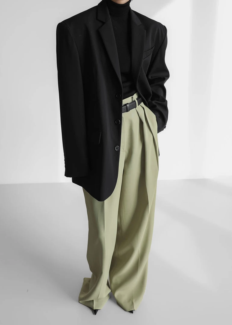 The Frankie Shop CLOTHING Port Pleated Pants - Sage 1 The Frankie Shop CLOTHING Port Pleated Pants - Sage