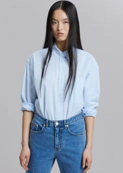 The Frankie Shop Prima Shirt - Blue Stripe CLOTHING