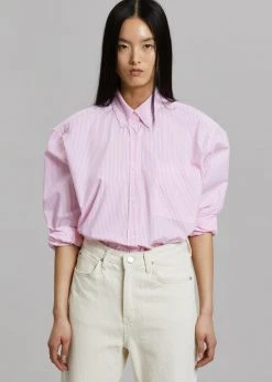 The Frankie Shop Prima Shirt - Pink Stripe CLOTHING