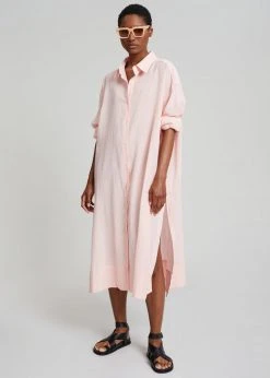 Agit Rama Shirt Dress - Pink Stripe CLOTHING