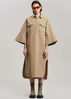 CLOTHING REMAIN Bonny Shirt Dress - Greige