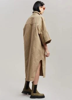 CLOTHING REMAIN Bonny Shirt Dress - Greige