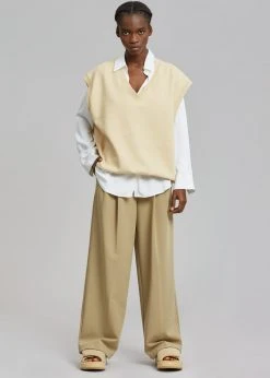 The Frankie Shop Ren Pleated Pants - Sand