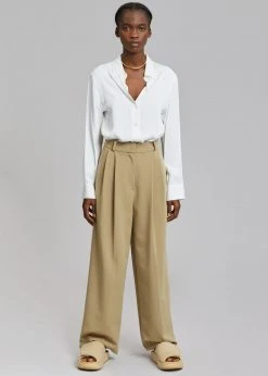 The Frankie Shop Ren Pleated Pants - Sand