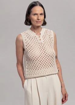 Eter Renata Crochet Vest - Cream