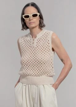 Eter Renata Crochet Vest - Cream