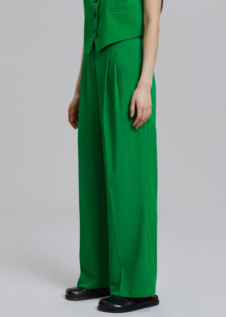 The Frankie Shop CLOTHING Rina Trousers - Kelly Green 2 The Frankie Shop CLOTHING Rina Trousers - Kelly Green