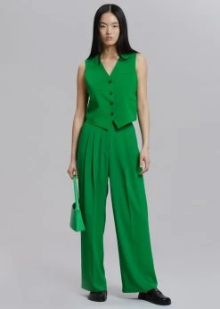 The Frankie Shop CLOTHING Rina Trousers - Kelly Green