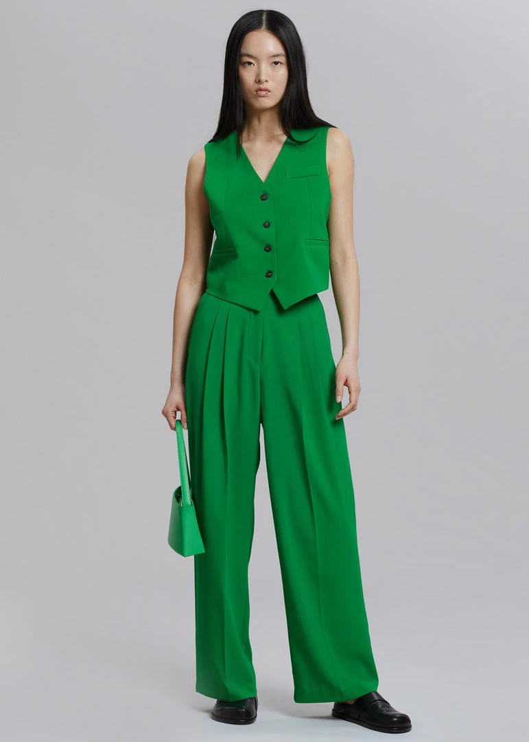 The Frankie Shop CLOTHING Rina Trousers - Kelly Green 1 The Frankie Shop CLOTHING Rina Trousers - Kelly Green
