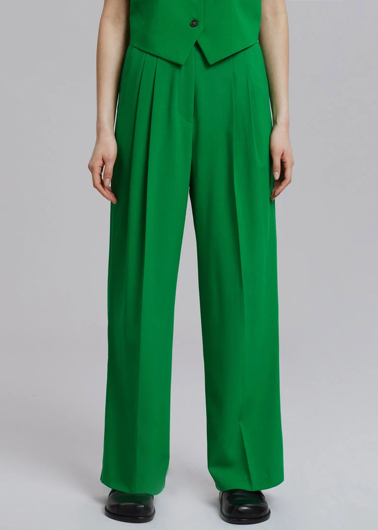 The Frankie Shop CLOTHING Rina Trousers - Kelly Green 6 The Frankie Shop CLOTHING Rina Trousers - Kelly Green
